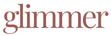 The word 'glimmer' in a stylized font on a white background